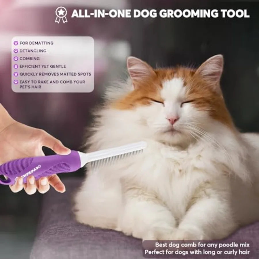 Grooming Comb For Dogs And Cats With Detangling Stainless Teeth