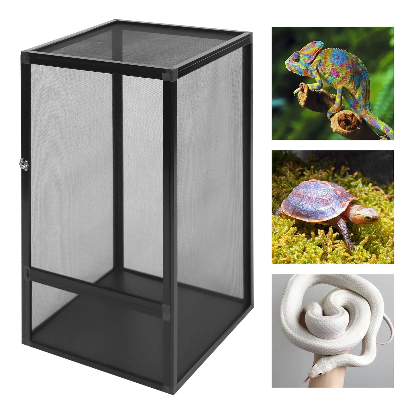 Micro Habitat Terrarium Enclosure Reptile Feeding Net Box Aluminum Alloy