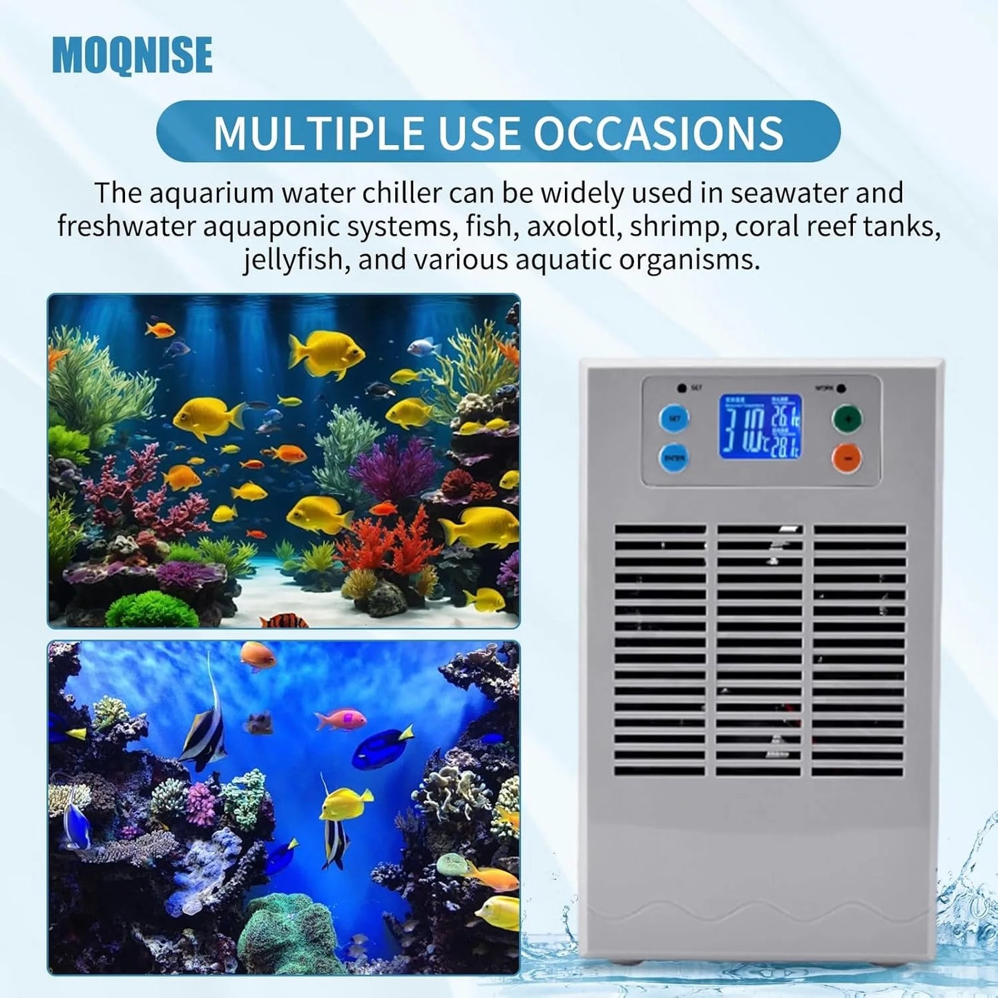 Hign-concerned Aquarium Water Chiller 100W With Digital Thermostat Ultra Quiet