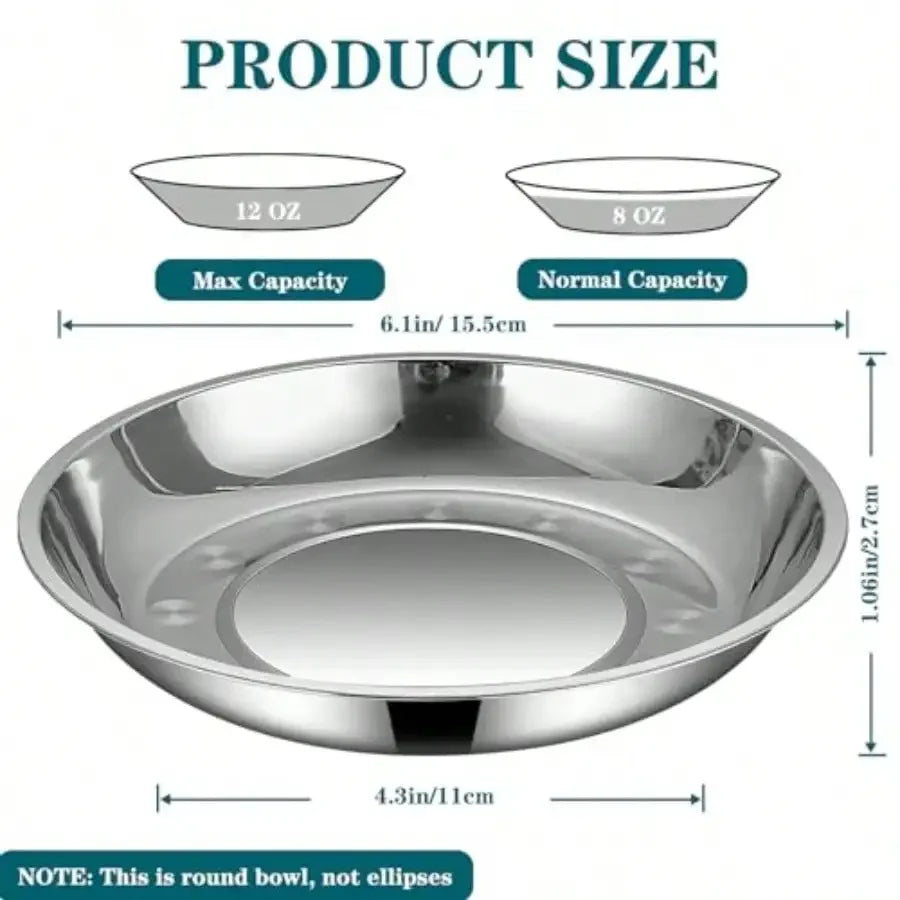 4 Pack Stainless Steel Cat Bowls For Indoor Cats Durable