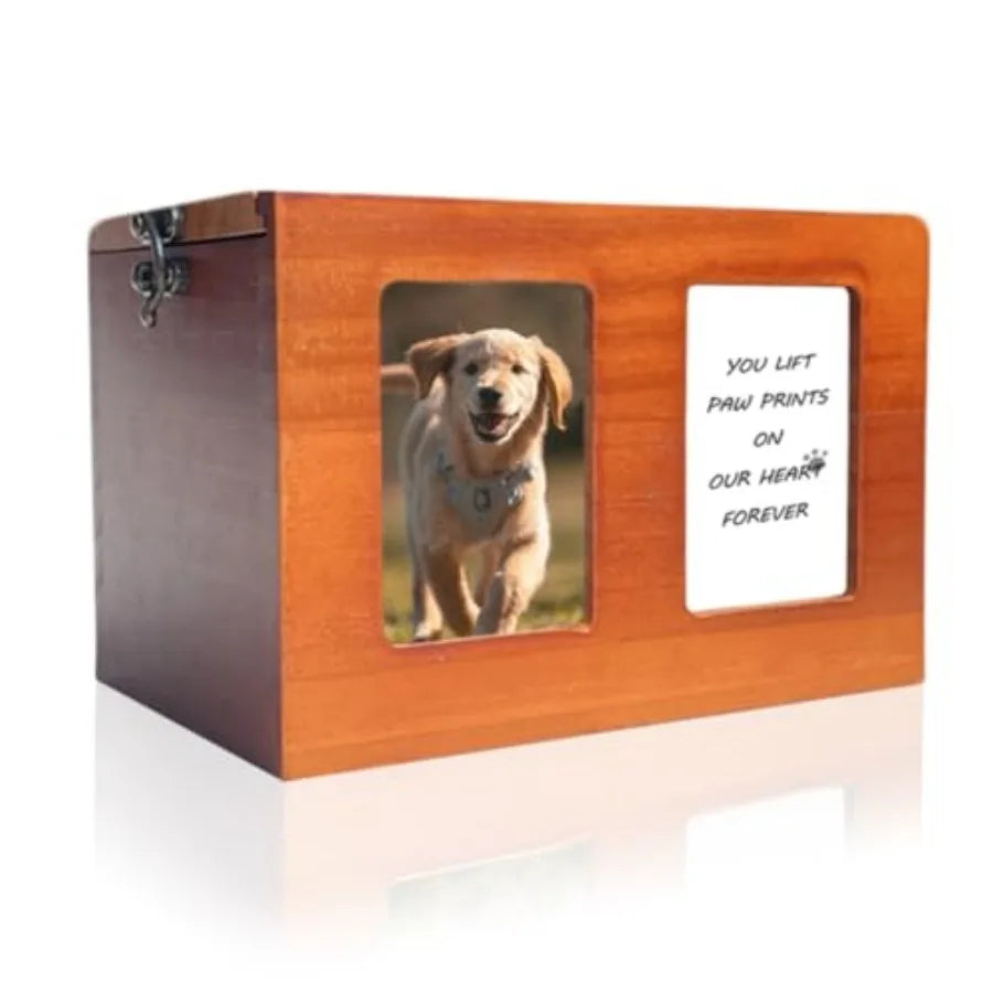 Pet Urn With Photo Frame For Dog Cremation Memory Box