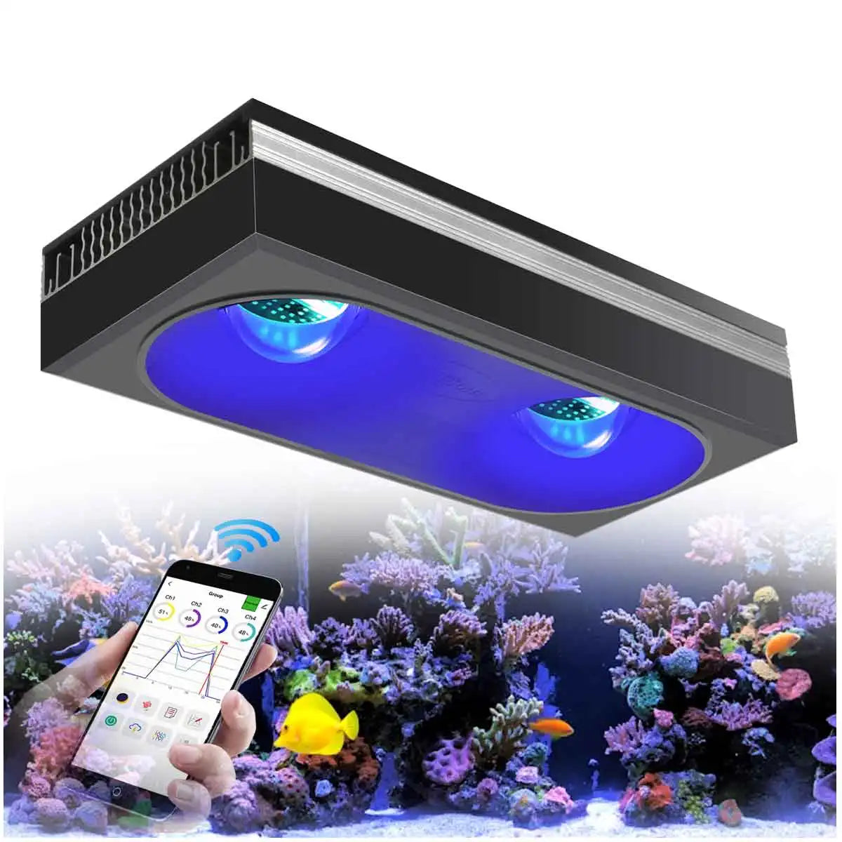 PopBloom RL180 WiFi LED Aquarium Light Full Spectrum 180W