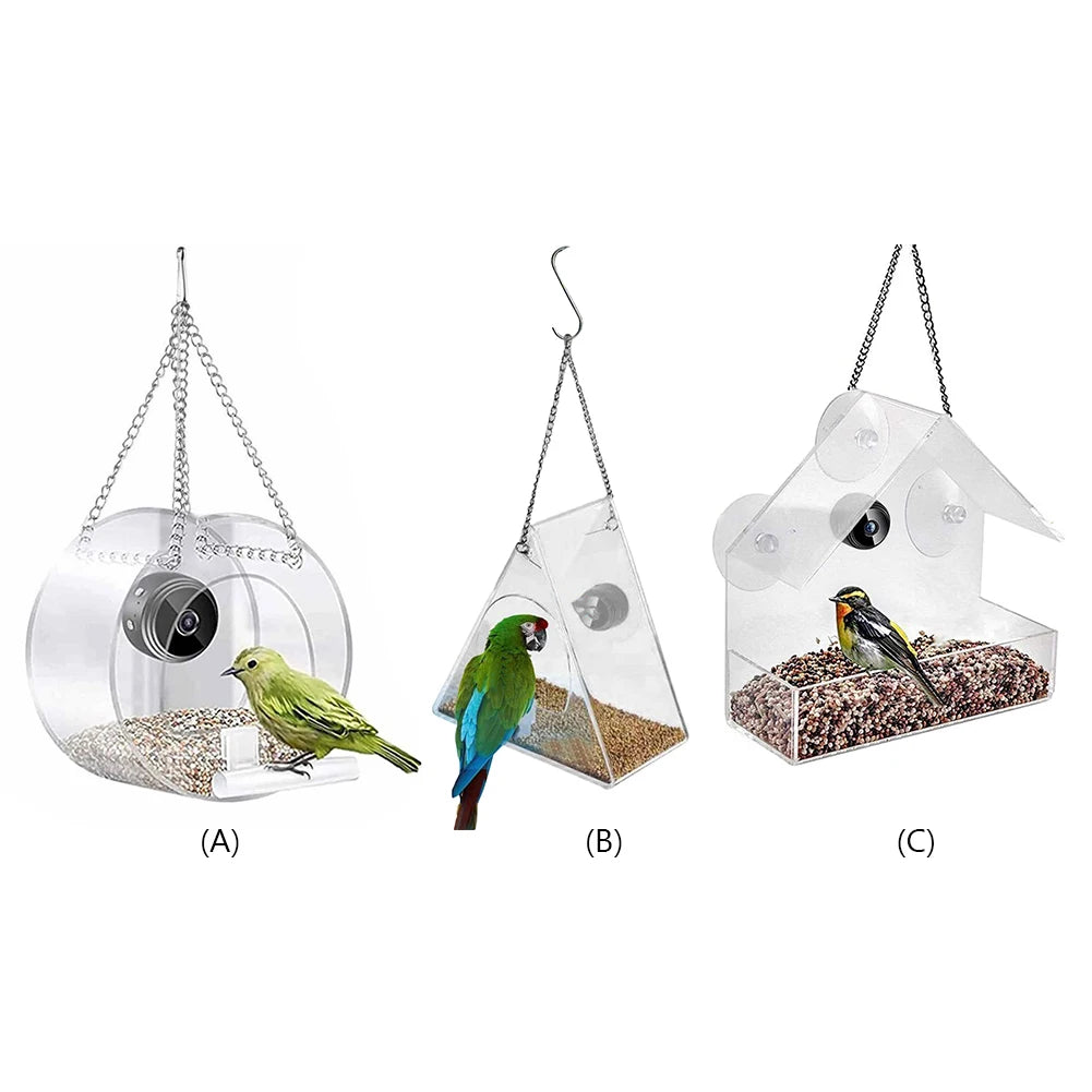 Feature Transparent Smart Bird House Feeder With Camera
