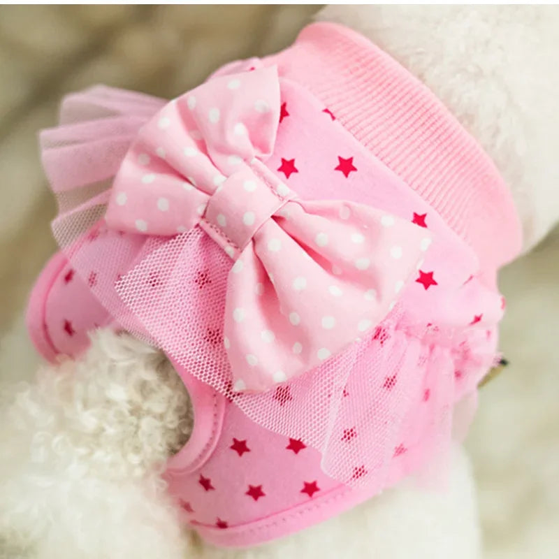Washable Cotton Female Dog Menstrual Panties With Princess Bow