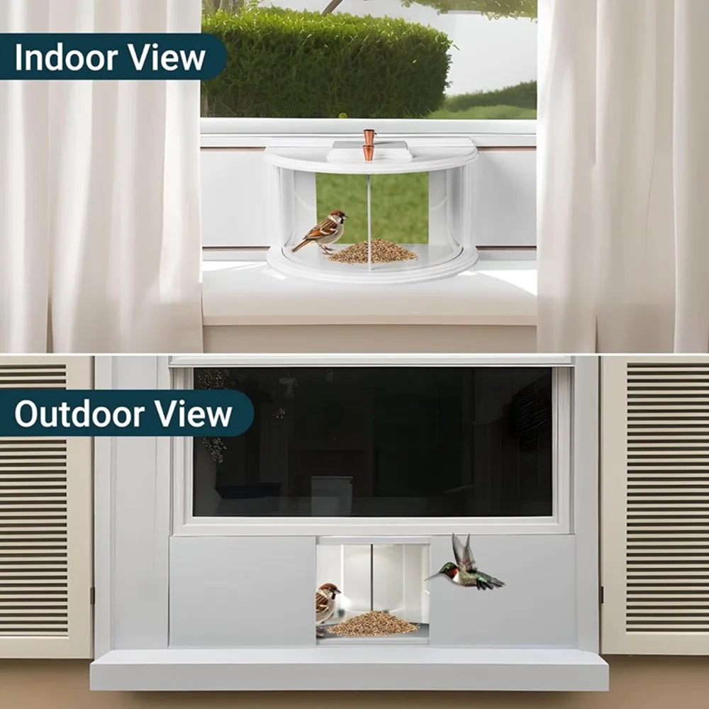 Window Bird Feeder With Clear View Tray Recessed Design