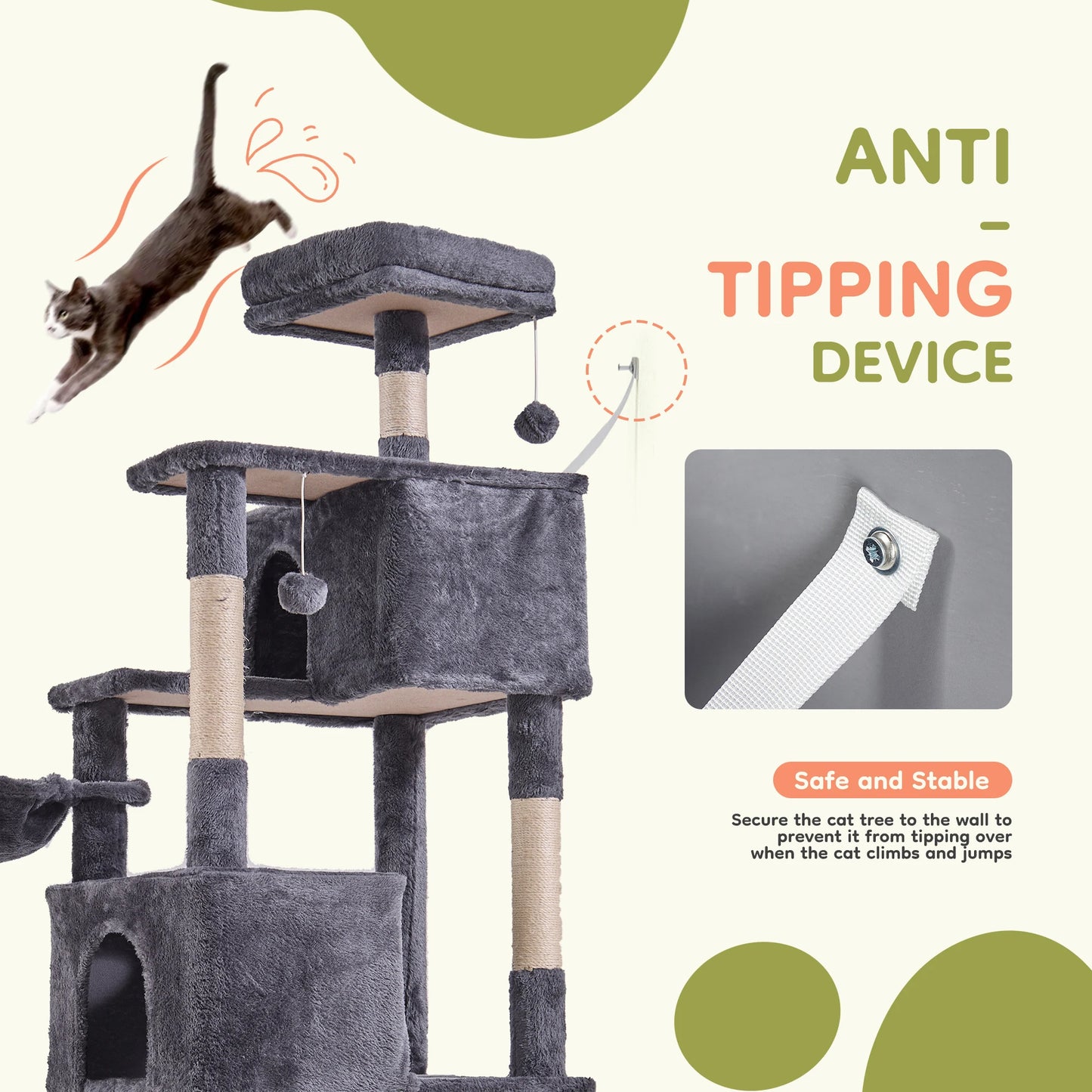 JHK Cat Tree Tower Multi Level Climbing Tower Indoor