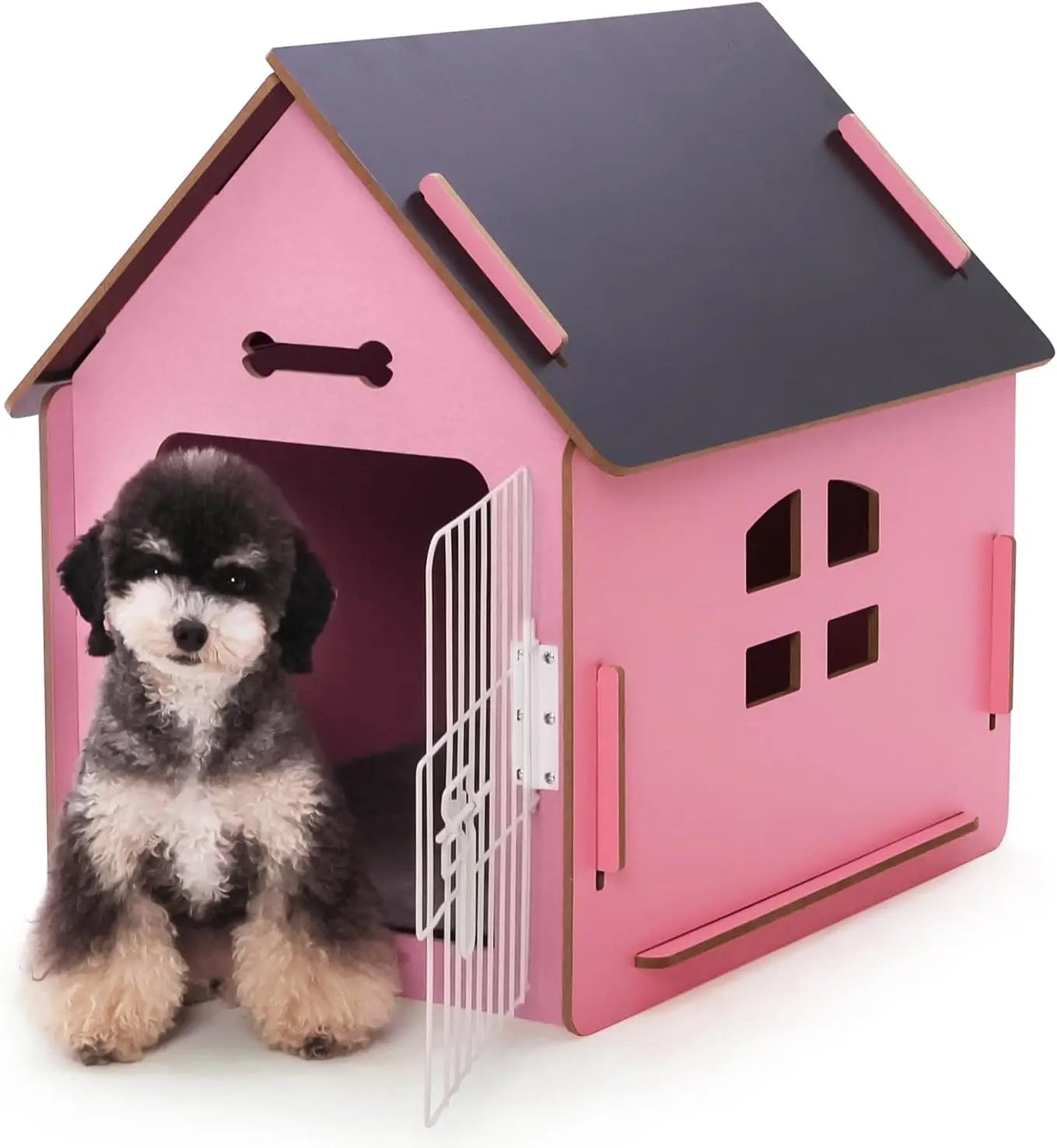 High-concerned Wooden Indoor Dog House For Pets With Roof