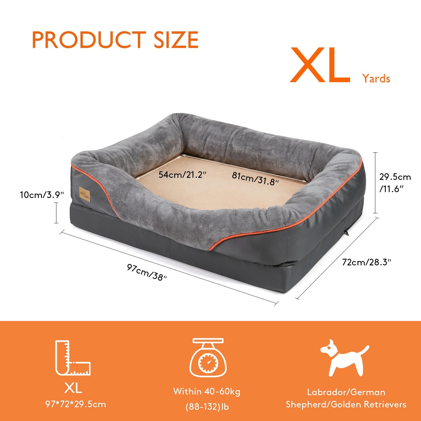 BINGOPAW Dog Bed Removable Washable Cover Anti Allergy Foam