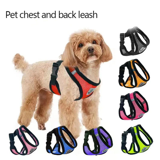 NONECN Polyester Mesh Cat Harness Vest With Adjustable Leash