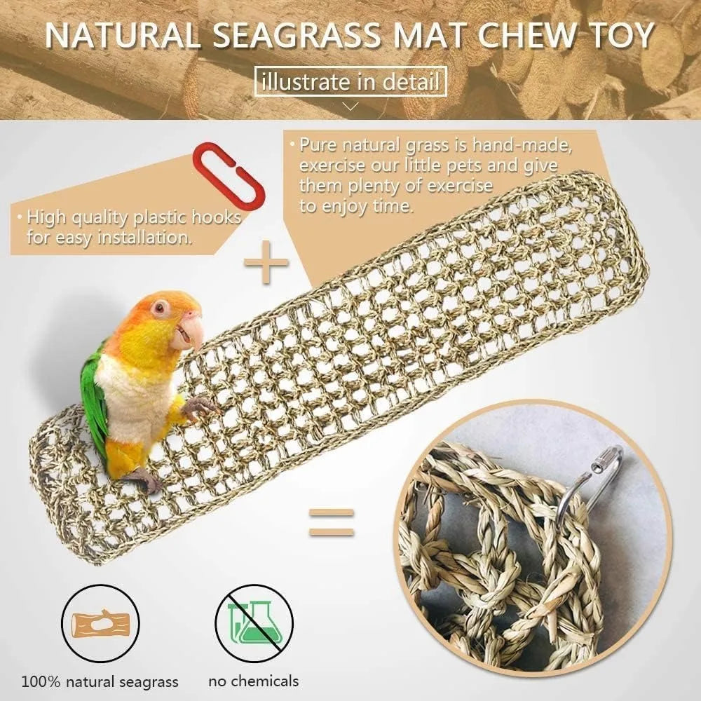 Zhejiang Seagrass Bird Mat Parrot Hammock Climbing Toy For Cage