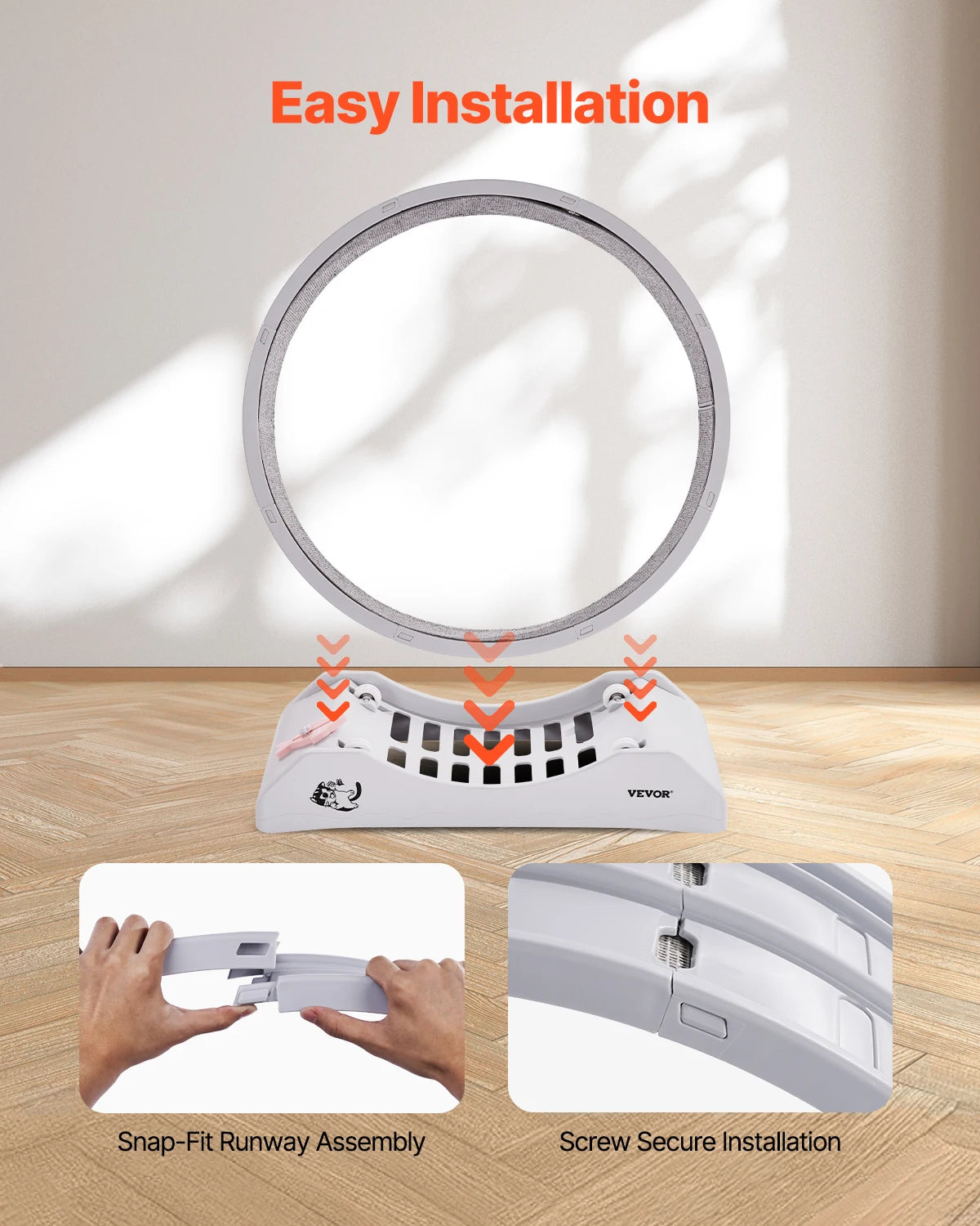 VEVOR Cat Exercise Wheel With Secure Brake And Carpeted Runway