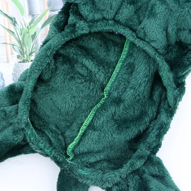 WANGMEOW Dinosaur Fleece Dog Jumpsuits Coat Hoodie Winter