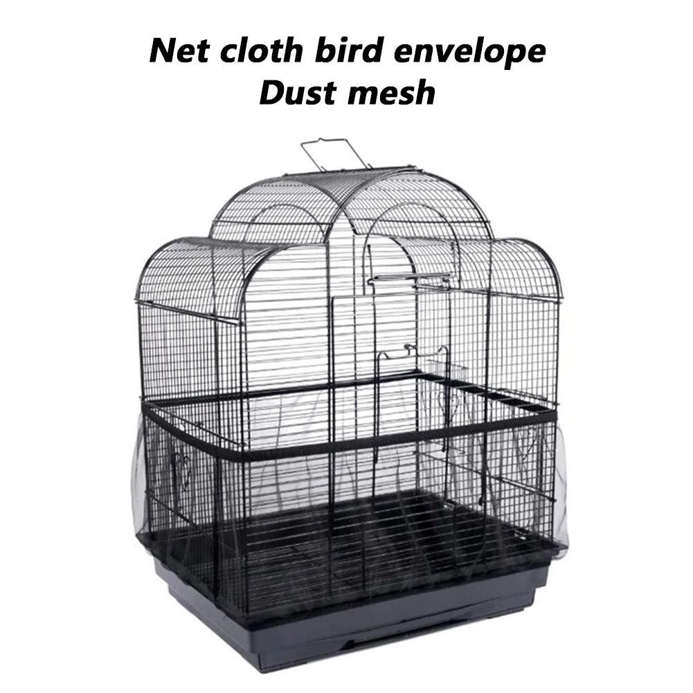Nylon Mesh Bird Cage Cover For Parrot Dustproof Seed Catcher Net