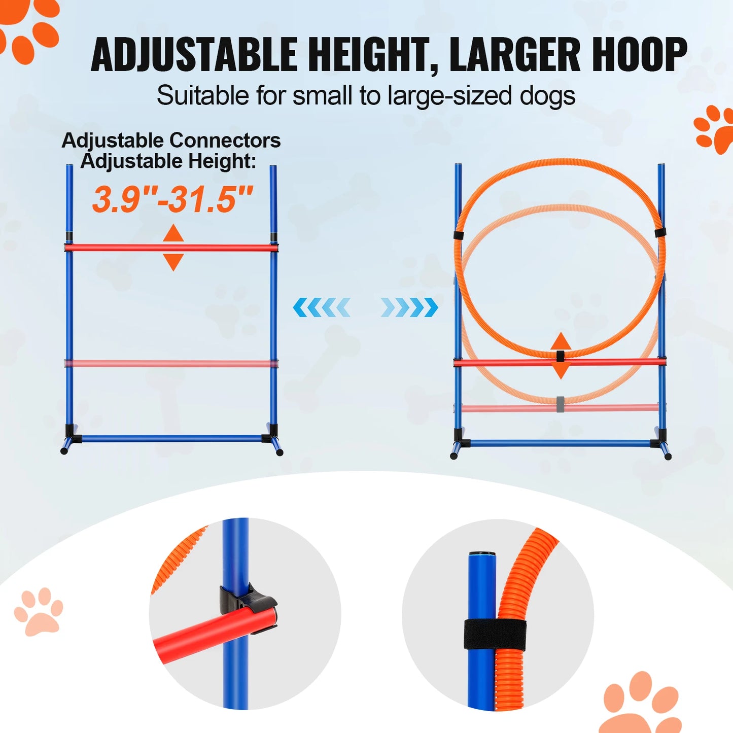 SucceBuy Dog Agility Training Equipment 4Piece Set With Adjustable Hurdles