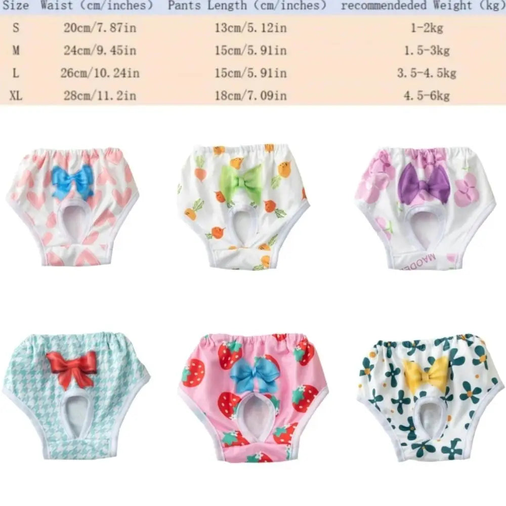 Washable Dog Physiological Pants Leakproof Breathable Cartoon Print Diaper