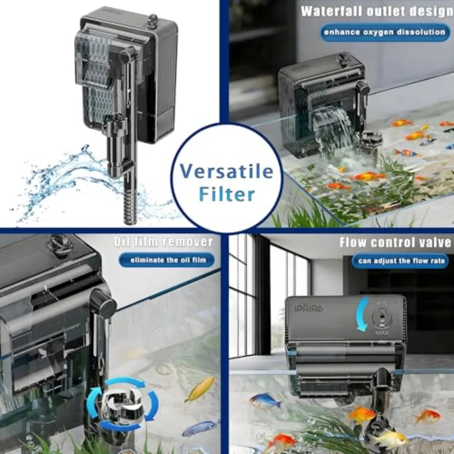 Glass Betta Aquarium Starter Kit With LED Light And Filter