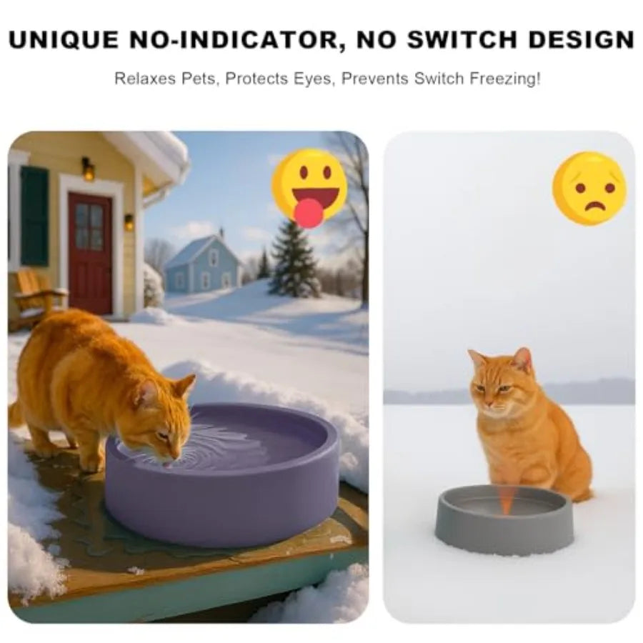 Pet Heated Water Bowl For Dogs And Cats With Chew Resistant Power Cord
