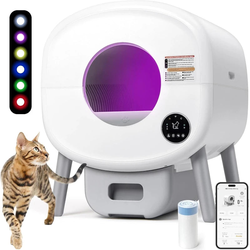 Lunapurr Automatic Self Cleaning Litter Box For Multiple Cats