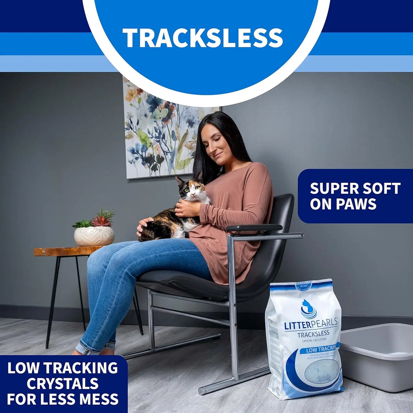 Tracksless Cat Litter Pearls With Odor Control Crystals