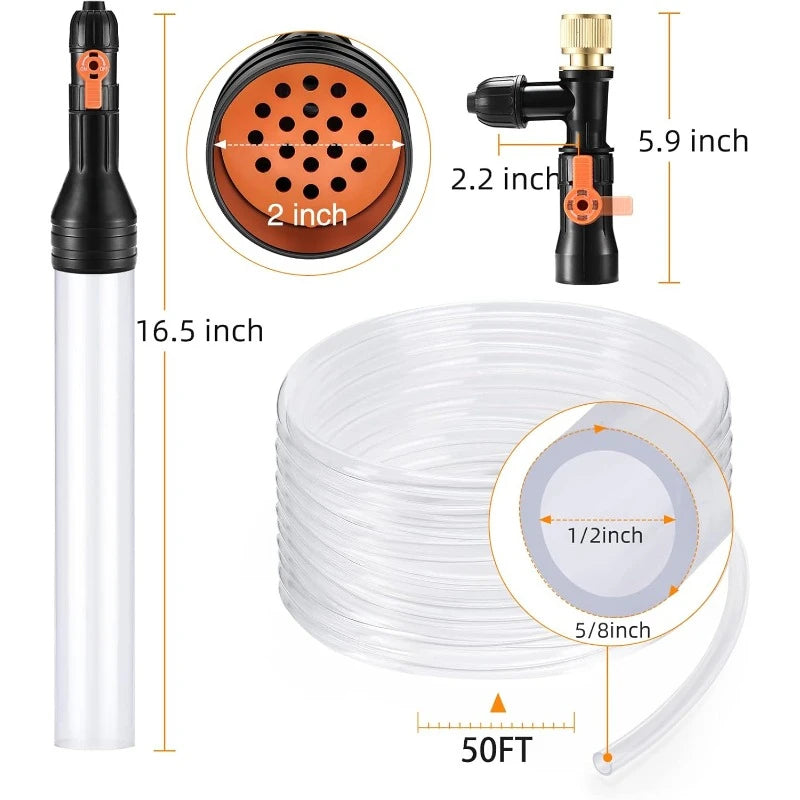 Gravel Vacuum For Aquarium Water Changer Siphon Pump Kit
