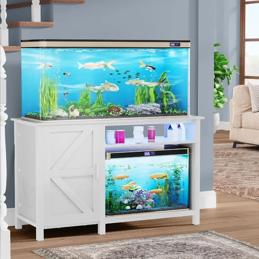 YITAHOME Aquarium Stand With Power Outlets RGB Light