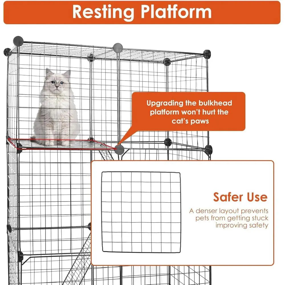 3 Tier Indoor Cat Enclosure DIY Playpen for Kittens