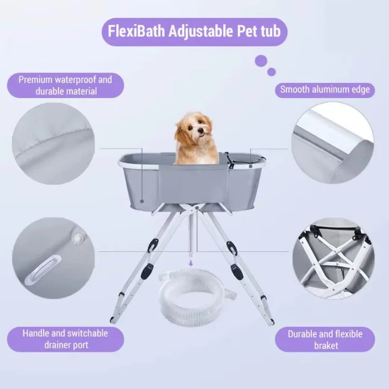Dog Litter Elevated Foldable Dog Bath Tubs For Grooming