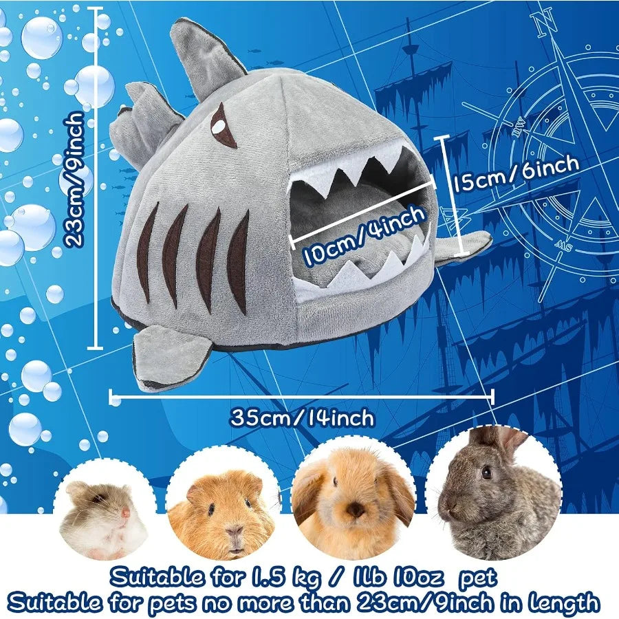 Shark Gea Pig Bed Hideout For Small Pets Hamsters Hedgehogs