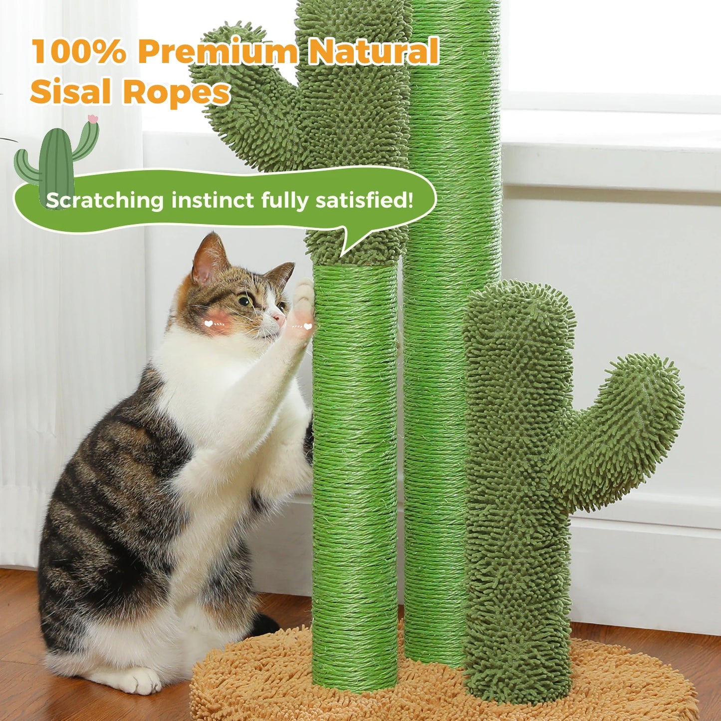 PAWZ Road Cactus Cat Scratching Post for Indoor Cats