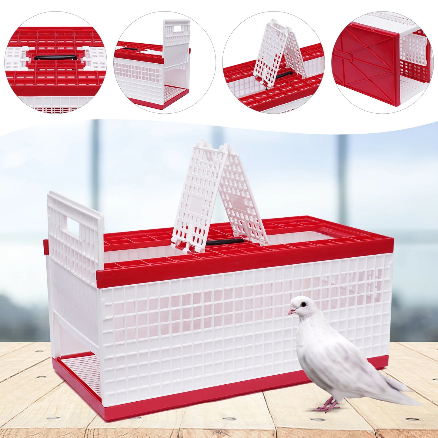 Sichuan Foldable Pigeon Cage With Handle Three-Door Transport