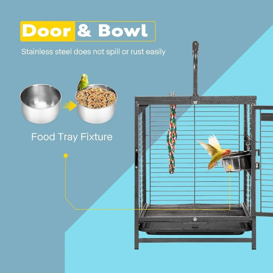 CN Guangdong Wrought Iron Bird Travel Cage For Parrots