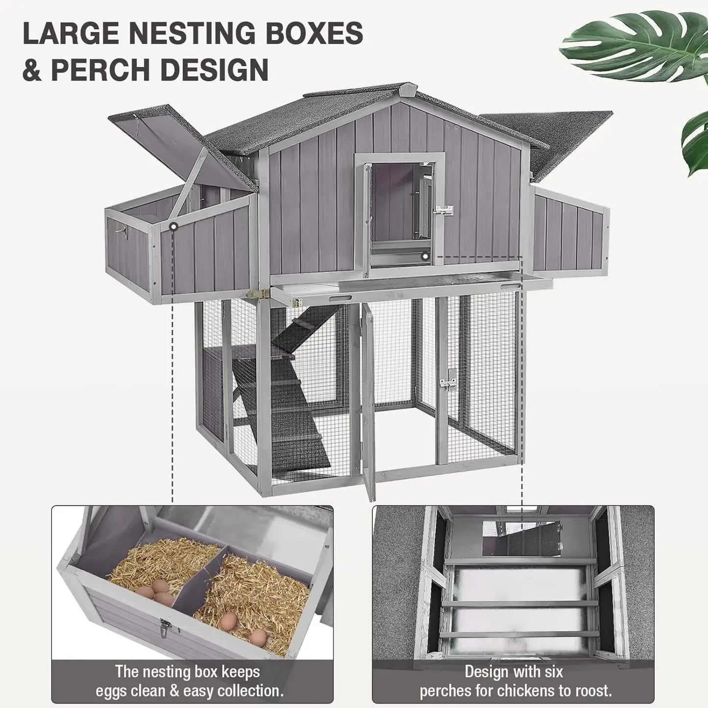 XMSJ Folding Chicken Coop Outdoor Portable House With Nesting Boxes