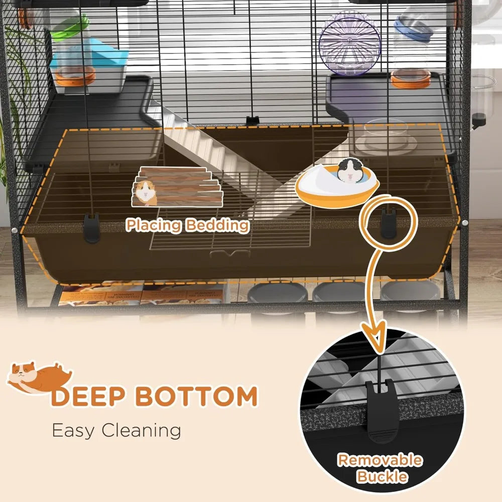 Gap Hamster Cage With Storage Shelf For Syrian Hamster And Gerbils Including Tubes Wheel Dish Bottle