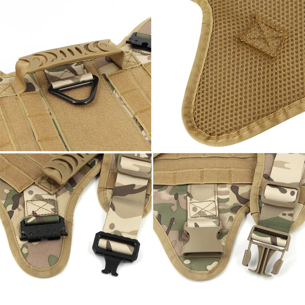 Military Tactical Dog Harness And Leash Set For Large Malinois No Pull