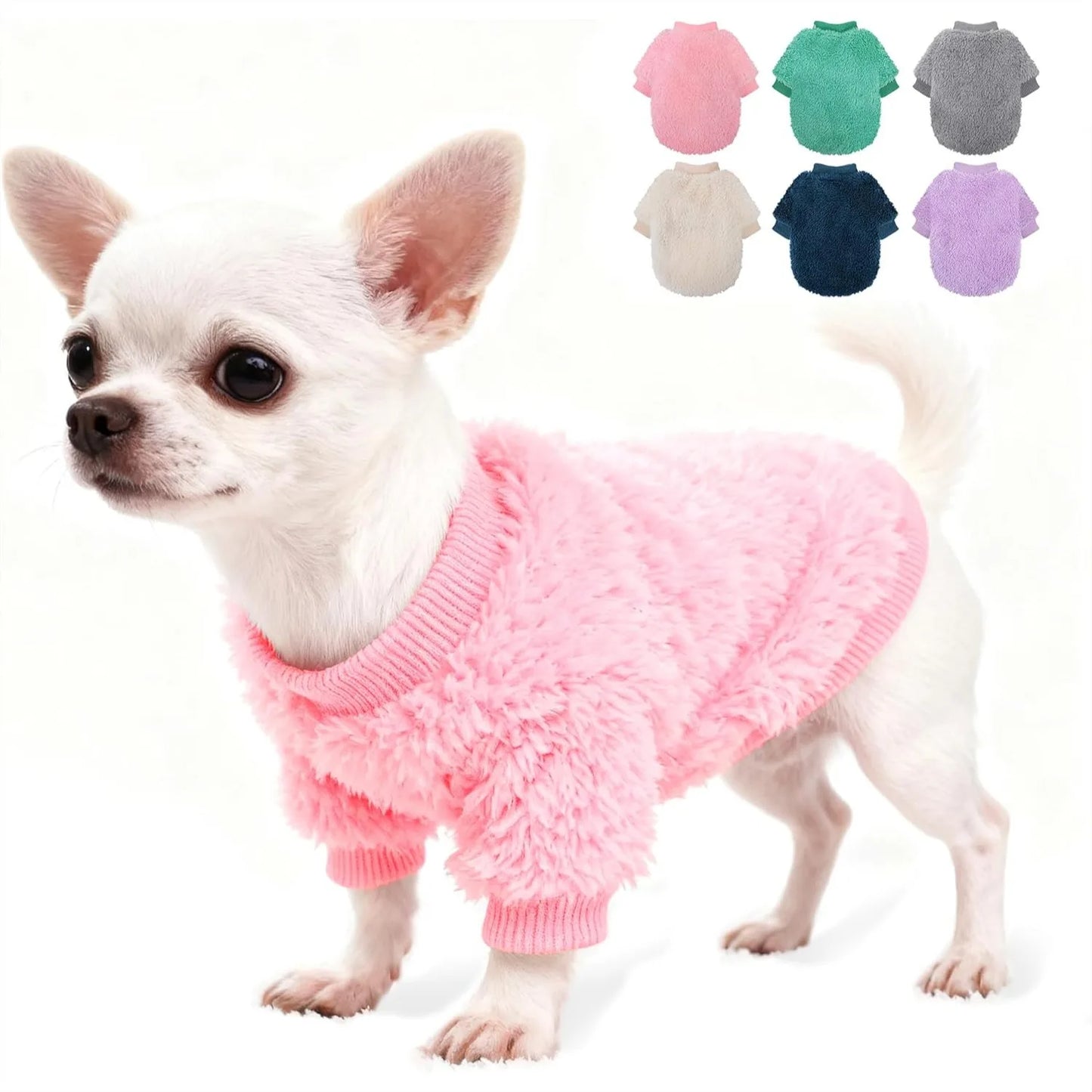 Small Dog Fleece Sweater Pullover Warm Winter Outfit For Teacup Breeds