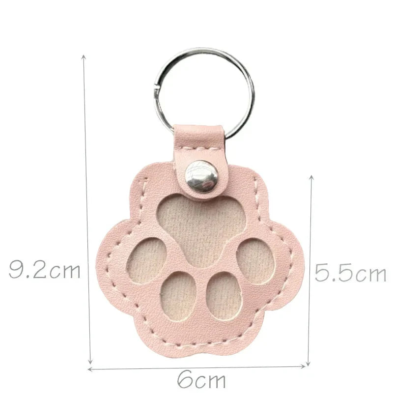 Button Leather Memorial Pet Hair Keepsake Keychain for Pet Fur