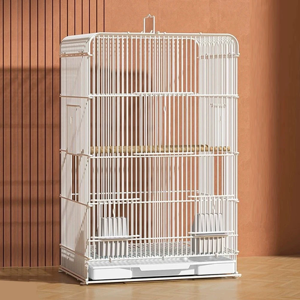 Wrought Iron Bird Cage Parrot Carrier Removable Tray