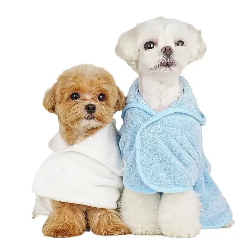 Pet Bathrobe Towel With Cap Soft Absorbent For Dogs