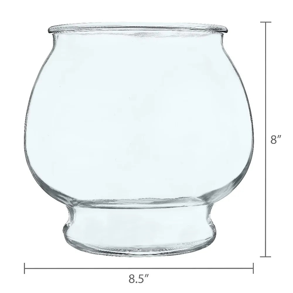 Glass Fishbowl With Footed Base For Aquarium Round Desktop Decoration