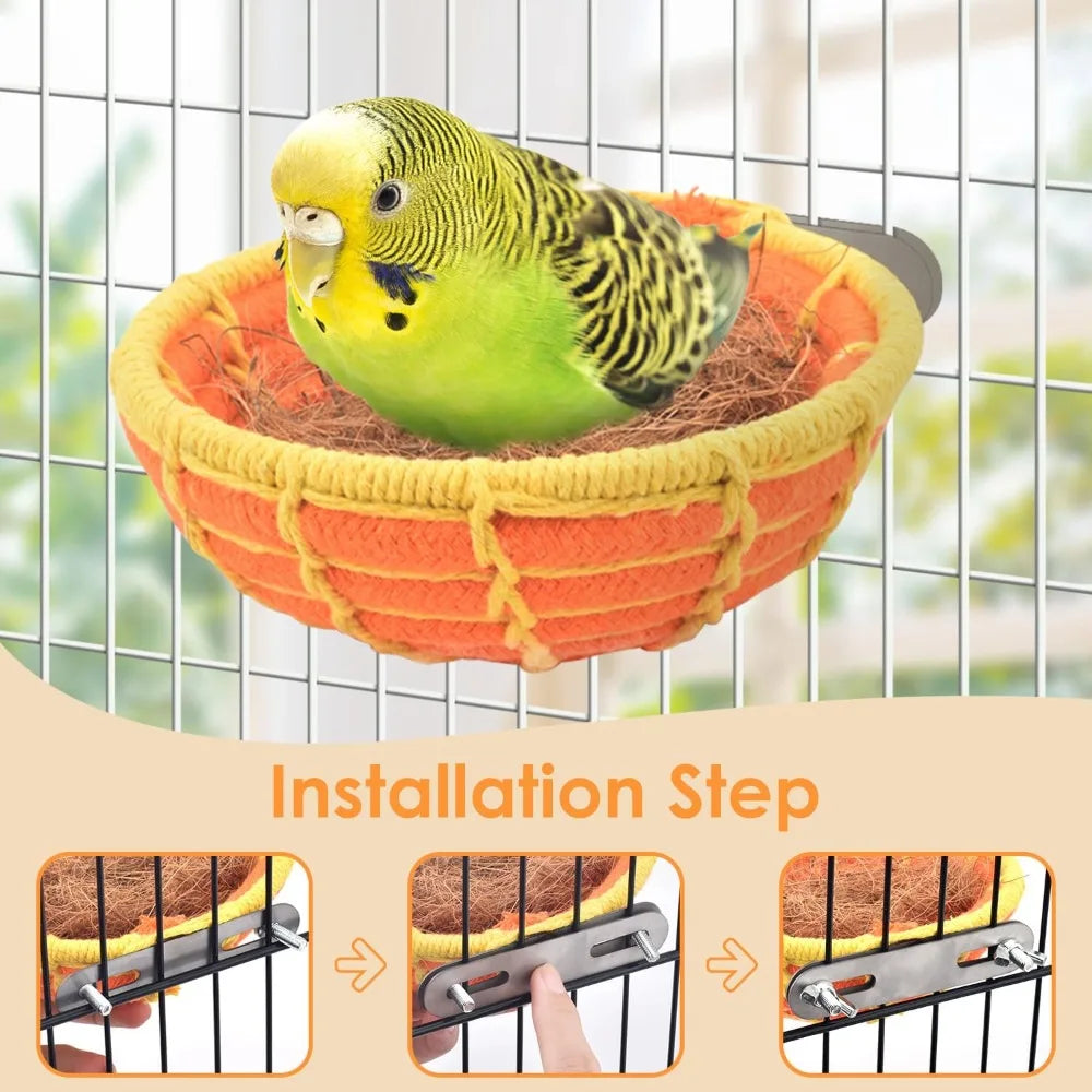 Natural Coconut Fiber Bird Nest Bed For Small Parrots