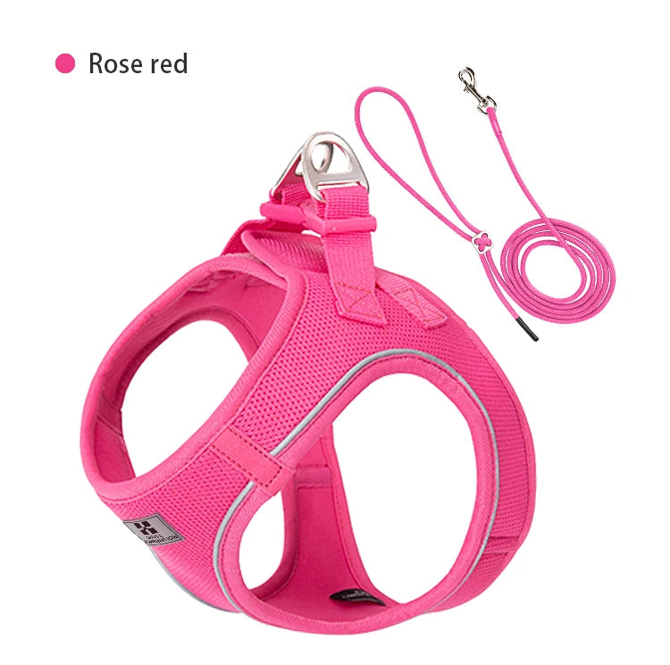 Adjustable Reflective Dog Harness Leash Set For Pets