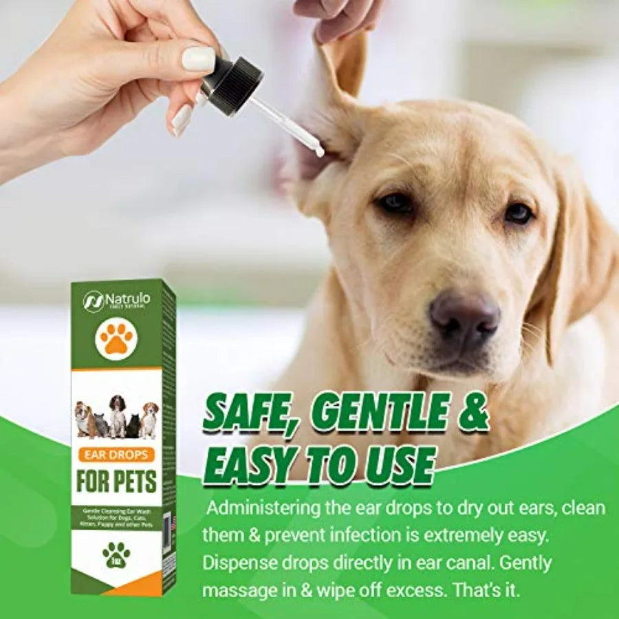 Natural Ear Cleaner for Dogs and Cats Mite Yeast Treatment