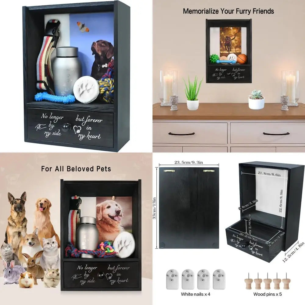 Pet Memorial Shadow Box Keepsake for Dog Loss and Remembrance