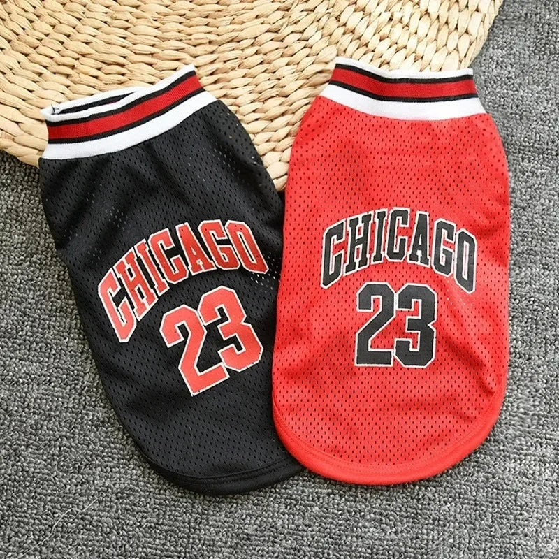 Dog Basketball Jersey Summer Pet Clothes Mesh Breathable Vest