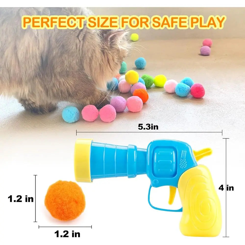 Cat Ball Launcher Toy For Interactive Play With Plush Balls