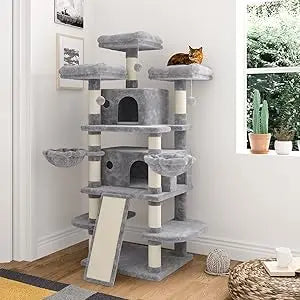 DAFIFY Large Cat Tree With Condo And Plush Perches Indoors