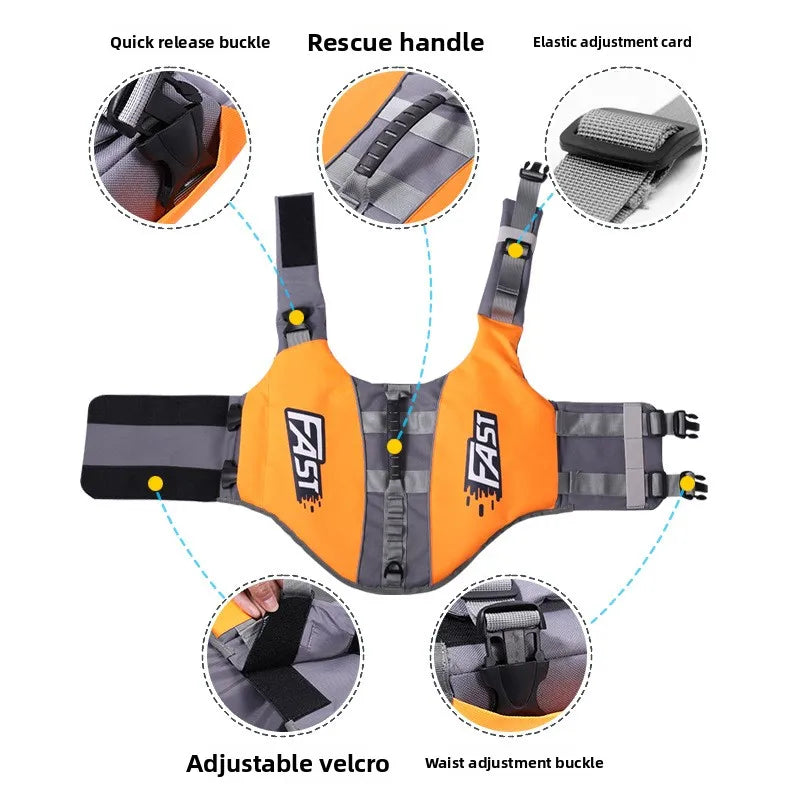 Dog Life Jacket Swimming Vest Reflective Adjustable For Water Safety
