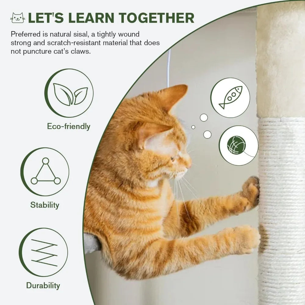 DAFIFY Large Cat Tree With Condo And Plush Perches Indoors