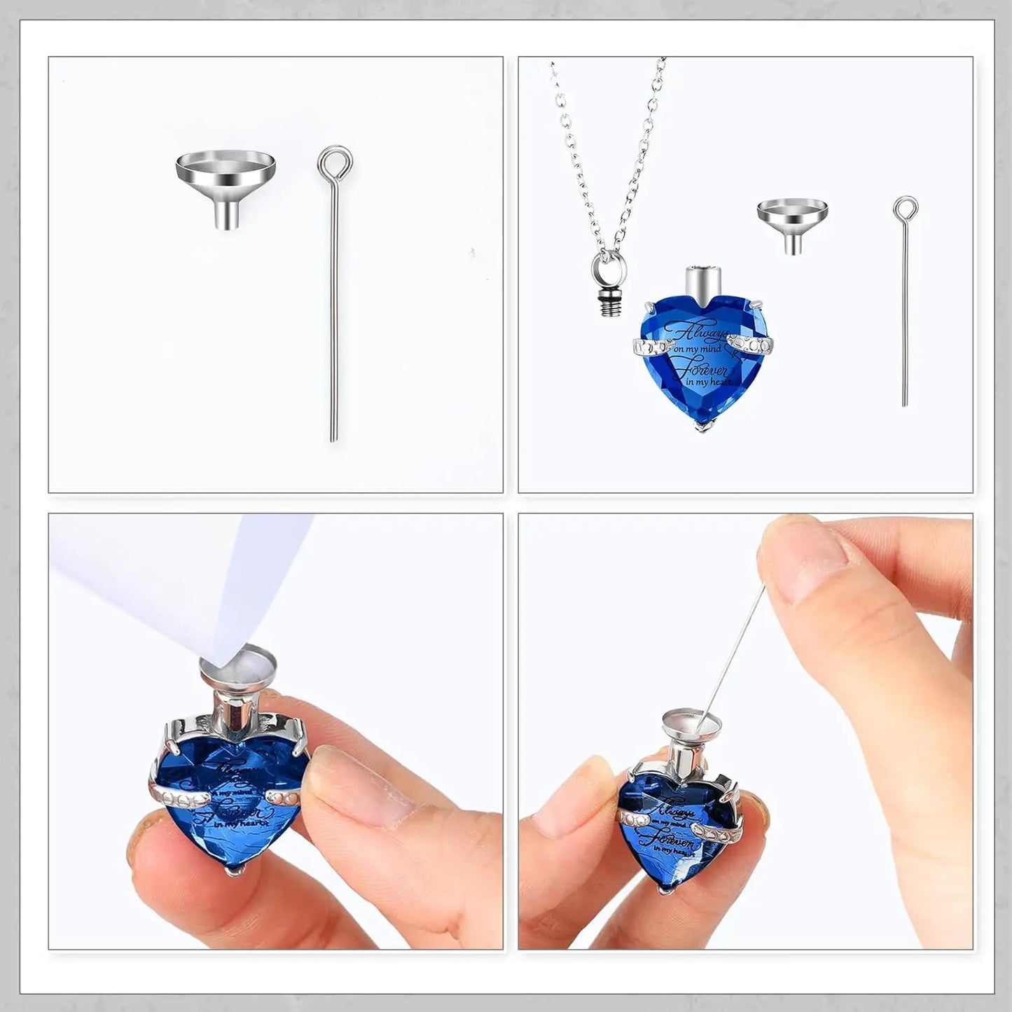 8Pcs Cremation Urns For Ashes Alloy Keepsake With Family Tree Heart Locket