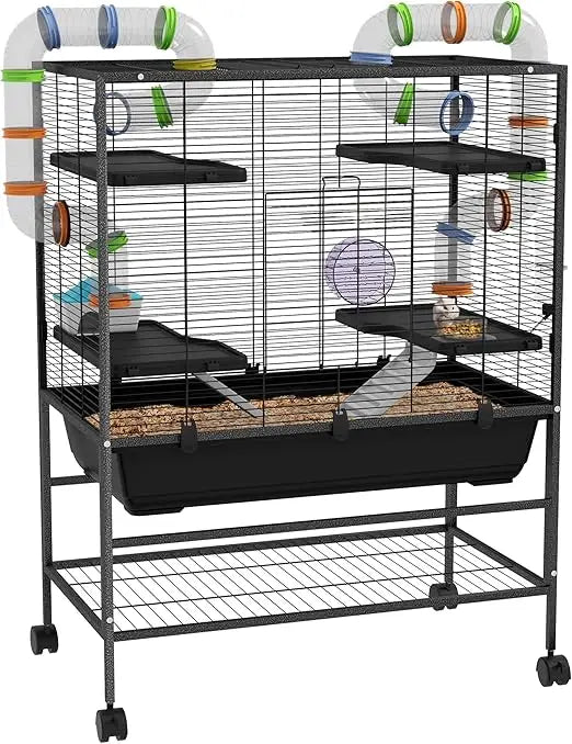 Gap Hamster Cage With Storage Shelf For Syrian Hamster And Gerbils Including Tubes Wheel Dish Bottle